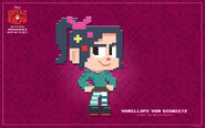 The Vanellope wallpaper obtained by punching in the secret code on the official Disney website