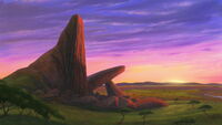 Pride Rock in The Lion King II: Simba's Pride almost at the end