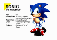 Sonic's profile in .