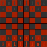 Red and black chessboard