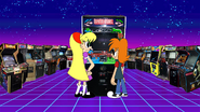 Judy and Cybil playing in the video arcade.