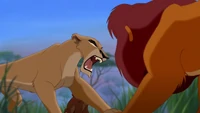 Zira roars at Simba to protect Kovu