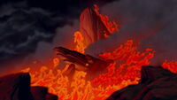 Pride Rock engulfed in flames