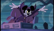 Mickey mouse wears Same Outfit from 1965 Disney version of Dracula in "Donald's Halloween Scare"