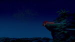 Simba mourns Mufasa on a cliff in the jungle