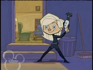 Riley dressed as her mom for Halloween