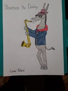 A sax-playing donkey