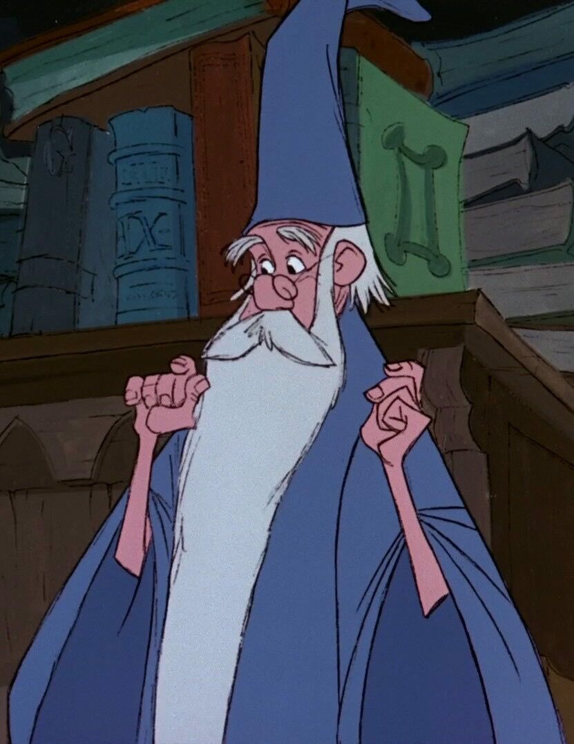 Club Disney Merlin Magician Wizard Sword in The Stone 9/" Bean Bag Plu...