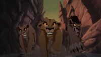 Vitani, Zira and Nuka pursuing Simba