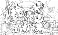 Jake&crew on Bucky - Coloring Sheet