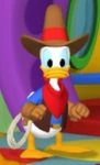 Donald dressed as a cowboy