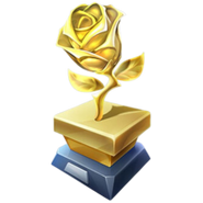 Beauty and the Beast themed gold trophy