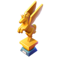 Onward themed gold trophy