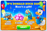 Donald's Birthday Promotion