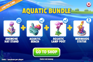 Aquatic Bundle (Anemone Hat Stand + Aquatic Bench + Aquatic Lamp Post + Mermaids Statue)