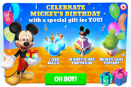 Mickey's Birthday Promotion 2016