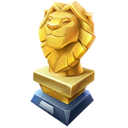 The Lion King themed gold trophy