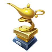 Aladdin themed gold trophy