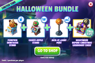 Halloween Bundle (Pumpkin Demitasse Stand + Candy-Apple Stand + Jack-o'-Lamp Post + Legendary Chests/Nightmare Before Christmas Chests)