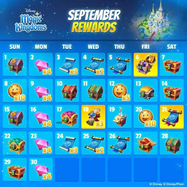 Daily Rewards Calendar | Disney Magic Kingdoms Wiki | Fandom