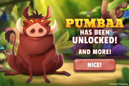 Pumbaa has been unlocked!