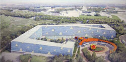 Toy Story Budget Hotel with the tron ride in the back.jpg