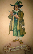 A mural of Charles Gibbs based on Marc Davis concept art