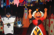 The Queen of hearts in the Alice In Wonderland dark ride