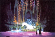 Original WDI rendering for Beastly Kingdom Unicorn scene.