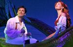 Prince Eric (Sean Palmer) and Ariel (Sierra Boggess) in The Little Mermaid Broadway musical.