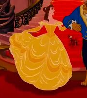 Belle’s golden ball gown