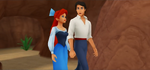 Ariel, in human form, with Prince Eric.