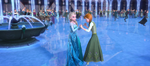 Elsa and Anna skating together