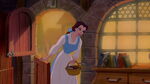 Belle entering the bookshop