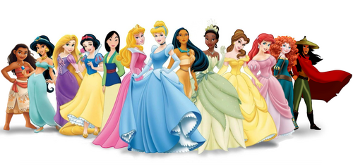 all disney princesses and princes names