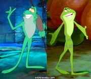 Comparison of similarities between Jean-Bob (left) and Naveen as frog (right)