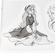 Eilonwy sitting with bare feet.