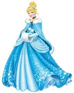 Winter Cinderella hold a towel