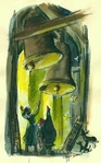 Quasimodo shows Esmeralda the bells, by Vance Gerry