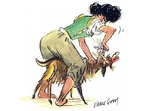 Esmeralda combing Djali's fur by Vance Gerry