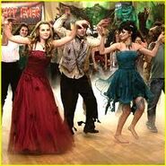 Bridgit Mendler dancing with Selena Gomez at the prom in Wizards of Waverly Place