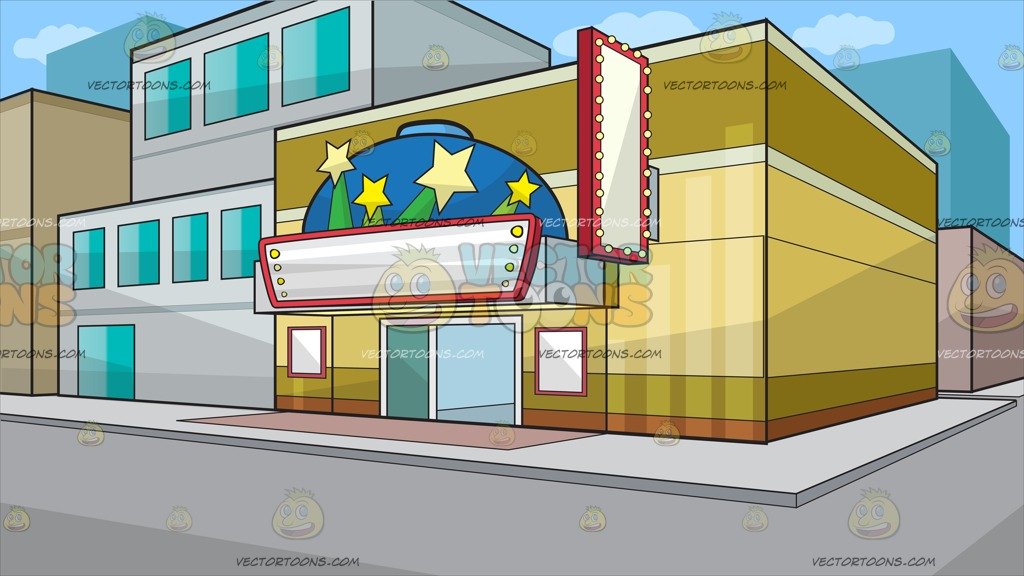 cartoon movie theater building