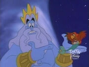 Genie as King Triton with Iago as Ariel