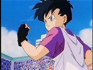 Videl prepare to fight Spopovich in the 25th World Martial Arts Tournament in World Tournament saga