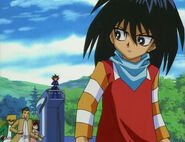 Mokuba about to trust Yugi and his friends to help him save Seto, and to defeat Pegasus.