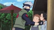 Shikamaru, and Choji are told by Kakashi to head back to the Ninja Academy for their own protection.