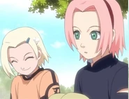Sakura hears Ino laughing after Ami and her gang left.