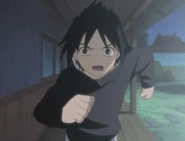 Sasuke running to his parents' room.