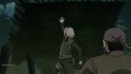 Sakura protecting the ally shinobi force from the Ten Tails attack.