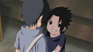 Sasuke is happy that Itachi is home from the Ninja Academy.